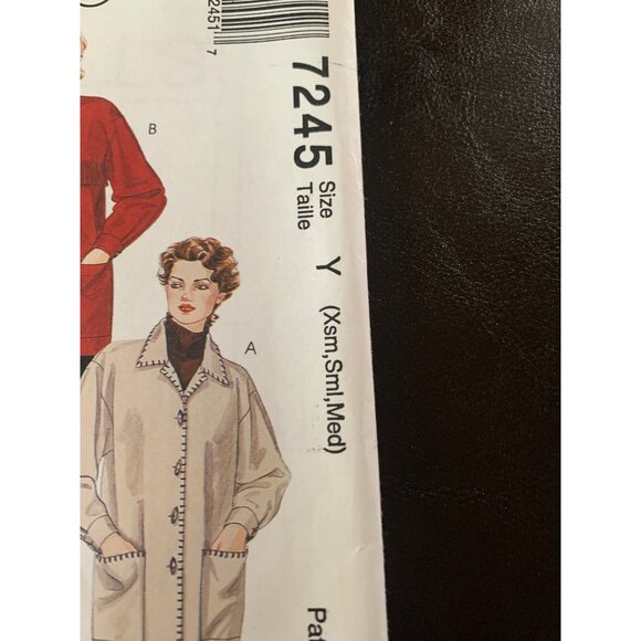 McCall's Misses Jacket Sewing Pattern Sz XSM - Med 7245 - Uncut - Picture 4 of 9